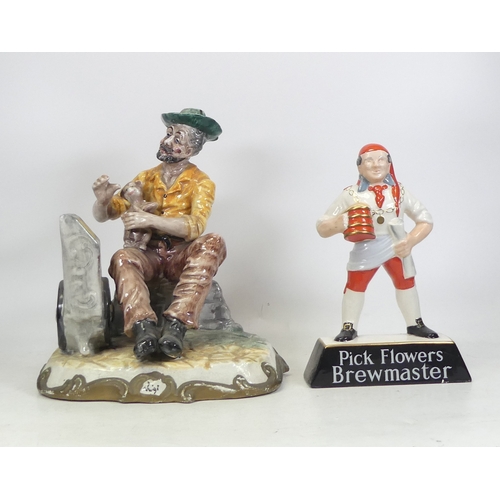 225 - Character Figures To include A Capodimonte Figure The Organ Grinder & Monkey 28cm Tall Also Pick Flo... 