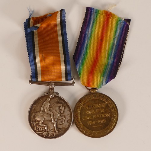 1062 - WWI Medals: Two awarded to '196598. 3 . A. M. H. Crow RAF' includes British War Medal and Victory Me... 