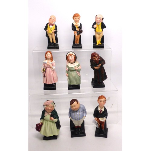 276 - Royal Doulton Dickens series figures to include Sairey Gamp, Oliver Twist, David Copperfield, Pickwi... 