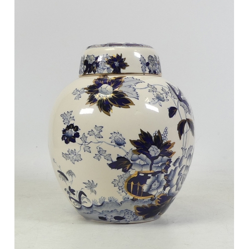 185 - Masons, Sapphire Pattern Ginger Jar. Height: approx. 20cm