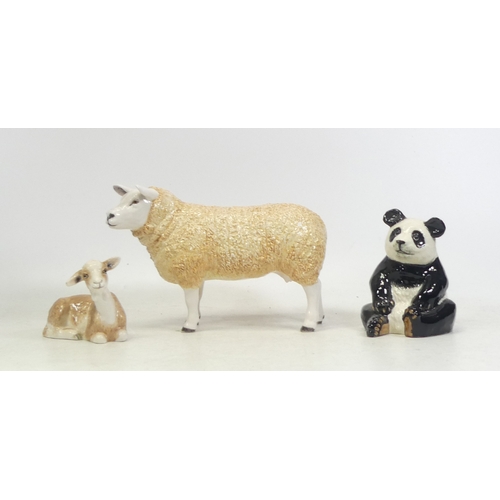 98 - John Beswick, Models of a Sheep, Goat and Panda (3)