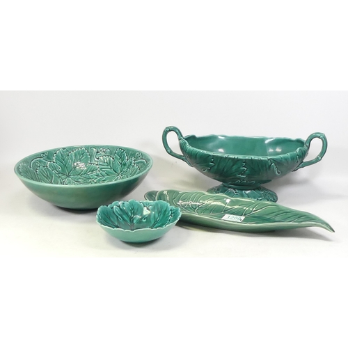 227 - Wedgwood, Four Leafware items including Centre Vase, Fruit Bowl, Trinket Bowl and a long dish (4)