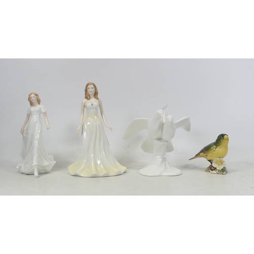 66 - Four Ceramic Figures, inlcudes Royal Doulton Pearl HN4975, Friendship HN3491, Always and Forever and... 