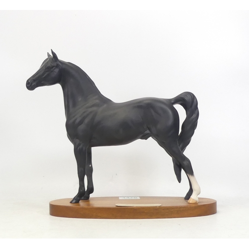 89 - Royal Doulton Morgan Horse on titled wooden base.