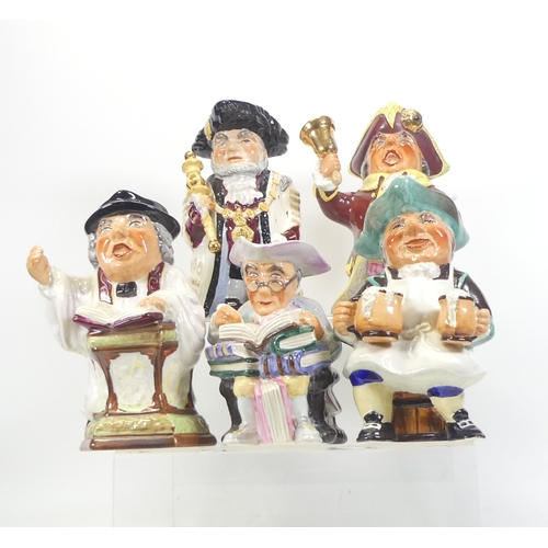 205 - Wedgwood & Co., Five Toby Jugs includes town crier, Innkeeper, Town Clerk, Lord Mayor and Vicar (5)