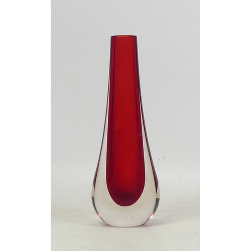 240 - Whitefriars, Ruby Teardrop Vase. Height: 20cm