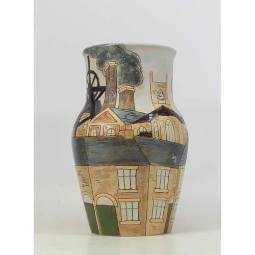 102 - Burslem Pottery, Kiln Vase. Matte incised design. Height: 22.5cm