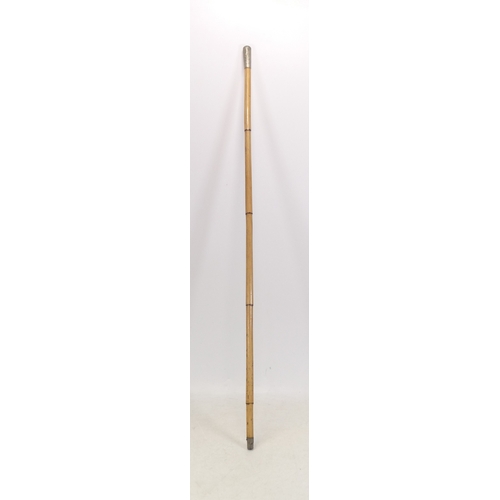 247 - Haberdashers School O.T.C bamboo swagger stick together with Mother of Pearl Inlay African Souvenir ... 