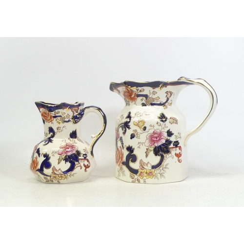 233 - Masons Ironstone, Two Blue Mandalay Pattern Jugs. Height of tallest: 17cm (2)