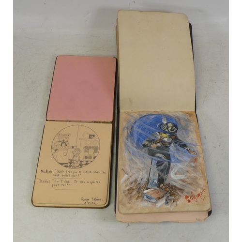 207 - Two Early 20th Century Autograph and Sketch Albums. Inlcudes many notable and good quality sketches,... 