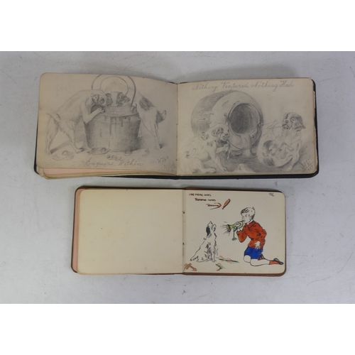 207 - Two Early 20th Century Autograph and Sketch Albums. Inlcudes many notable and good quality sketches,... 