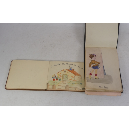 207 - Two Early 20th Century Autograph and Sketch Albums. Inlcudes many notable and good quality sketches,... 