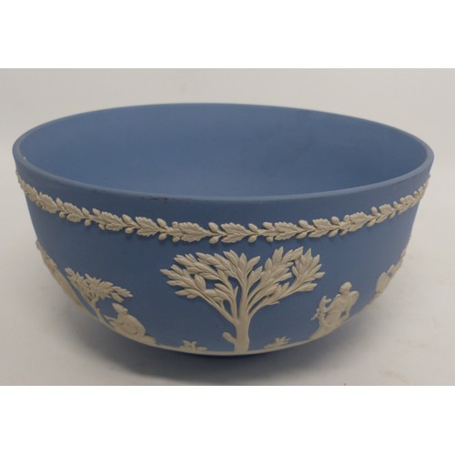 217 - Wedgwood blue jasperware fruit bowl