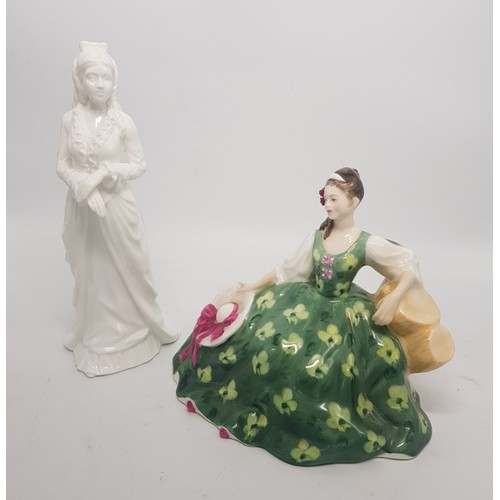 61 - Royal Doulton figurines to include Elyse HN2474 and an all white un-named figure (2).