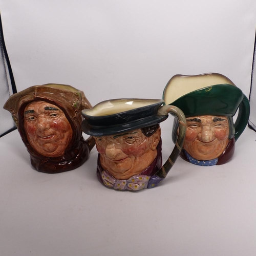 236 - Three large Royal Doulton character jugs: Friar Tuck, Tony Weller and Toby Philpotts (3).