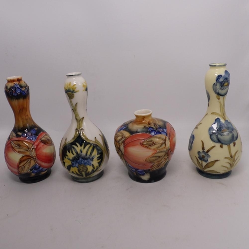 191 - Four ceramic vases in the manner of Old Tupton Ware, no backstamps, tallest 18cm (4).