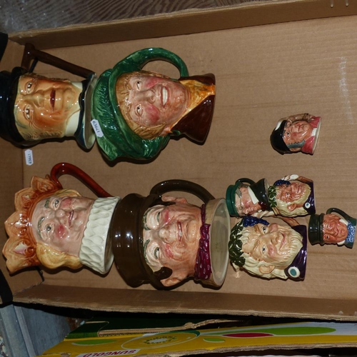 557 - A collection of 3 large Royal Doulton Character Jugs together with one Falcon Ware Character Jug tog... 