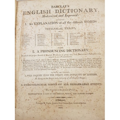 199 - A 1808 Barclays English Dictionary