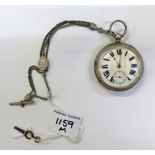 764 - Hallmarked silver Edwardian pocket watch, Birmingham 1904, running at the time of cataloguing, with ... 