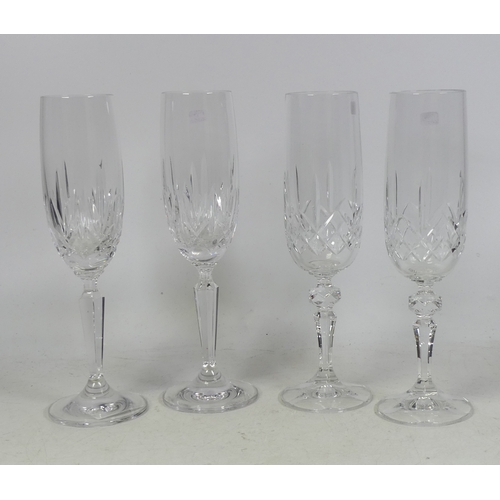 329 - Two Waterford Crystal 'Nocturne' Champagne Flute and Two unmarked Champagne Flutes. (H: 23cm) (4)