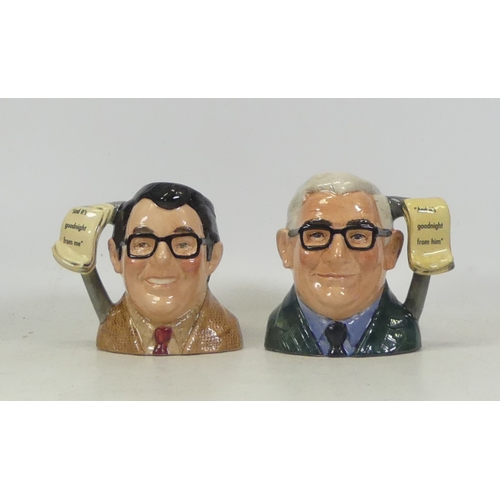 22 - Royal Doulton, Small Character Jugs Ronnie Corbett OBE D7133 and Ronnie Barker OBE D7144 (2)
