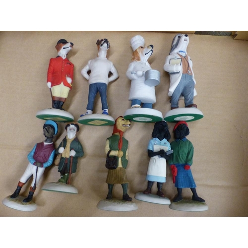 233 - 8 x Country Companions dog resin figures