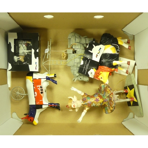 221 - Collection of Westland Cow Parade novelty ceramic and resin animal figures to include cows and Danci... 