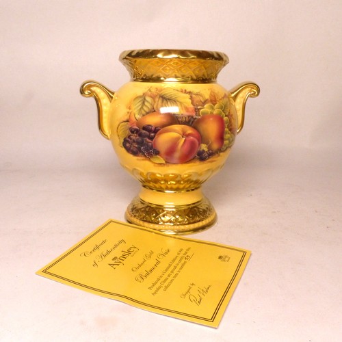 207 - Boxed Aynsley Balmoral vase, limited edition number 59 of 499 with cert, height 17.5cm.