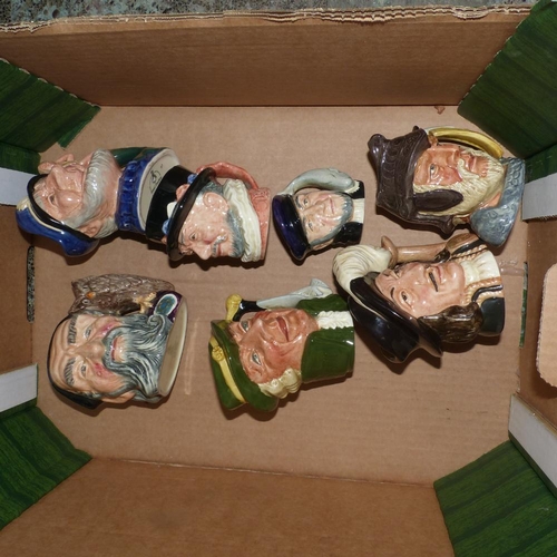 211 - Six Royal Doulton small character jugs: Merlin, Regency Beau, Athos, Gladiator, Beefeater and 2nd Ol... 