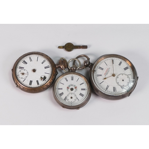 705 - Three Silver cased pocket watches, all in need of repair. (3)