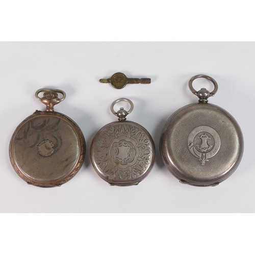 705 - Three Silver cased pocket watches, all in need of repair. (3)