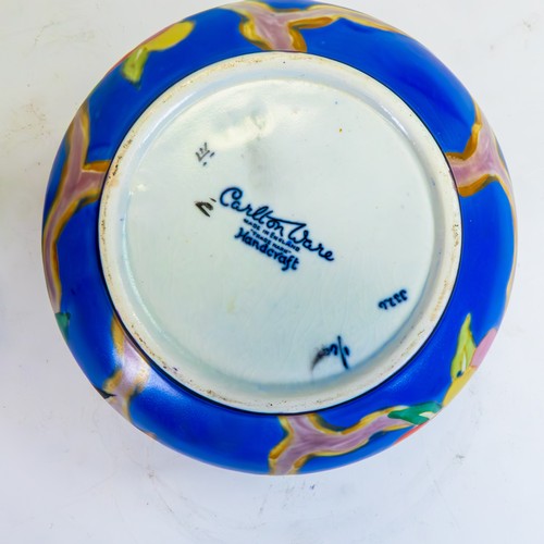 296 - Carlton Ware Handcraft squat vase, decorated in the Stellata design, h.10cm and Handcraft preserve j... 