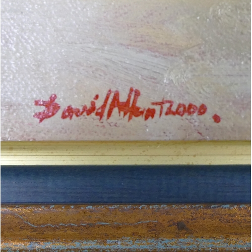 607 - Framed textured oil painting depicting Children playing and paddling in the sea. measures 42cm high ... 