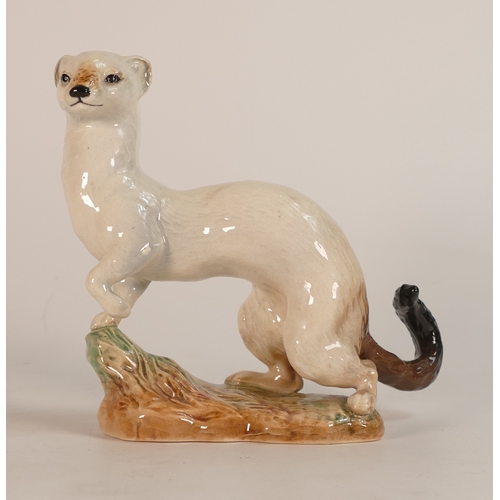 117 - Beswick figure of a Stoat (In Winter Coat) model number 1021 designed by Arthur Gredington in white ... 