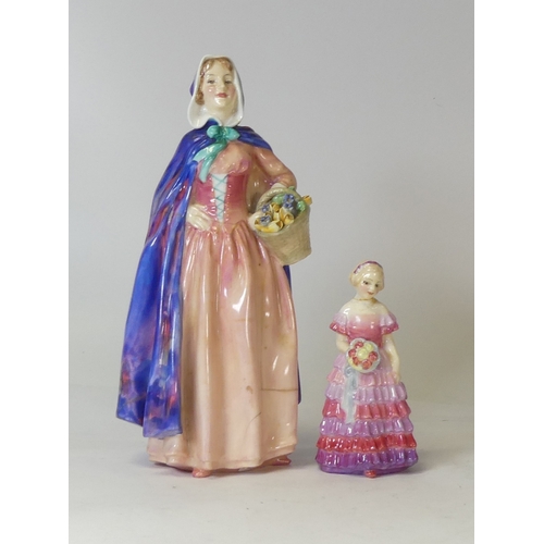 58 - Royal Doulton early figures Jean HN1877, hairline cracks to shawl and miniature The Bridesmaid M30,n... 