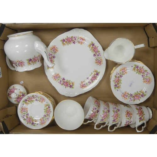 543 - Colclough bone china part tea set 'Wayside' pattern  to include:- teapot,  five teacups, six saucers... 