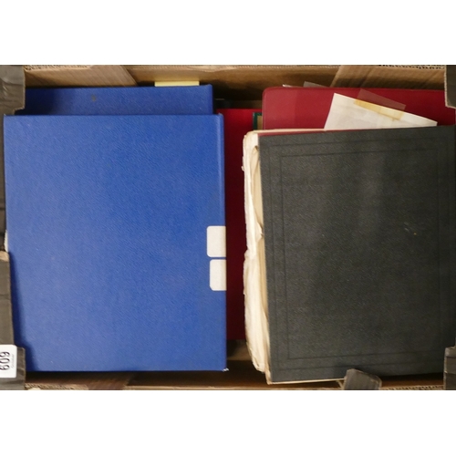 608 - 7 albums of world covers including a few UK., plus empty album