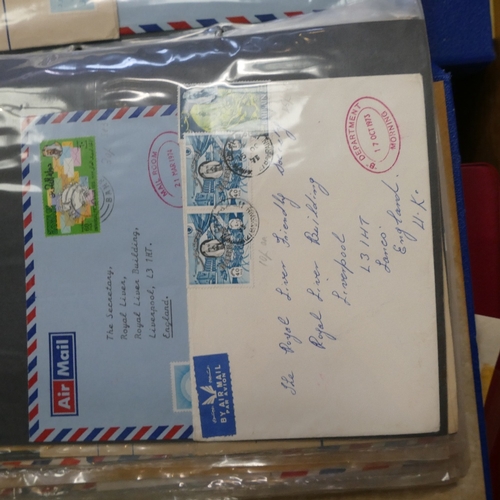 608 - 7 albums of world covers including a few UK., plus empty album