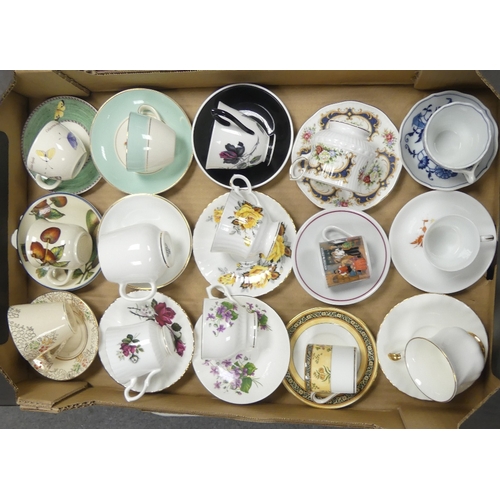 539 - A mixed selection of China Teacups and Saucers to include:- Royal Albert 'Masquerade', Royal Windsor... 