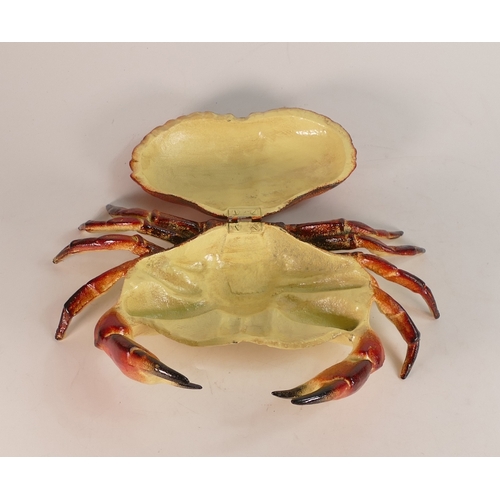 122 - Cast iron Crab sculpture hinged shell, trinket box. 33cm x 20cm