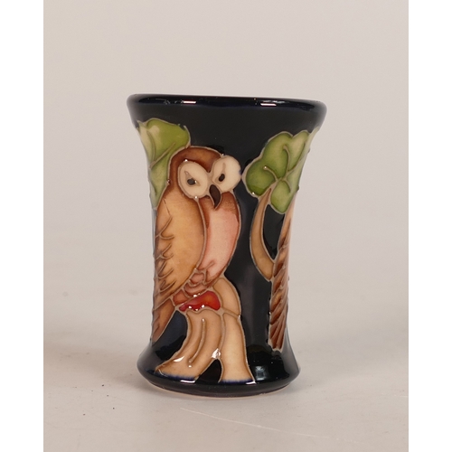 409 - Moorcroft The Owl Miniature Vase 158/2, Height 5cm.