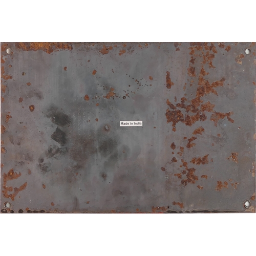 528 - Enamel 'Firestone' advertising sign. (H: 20cm x W: 30cm)