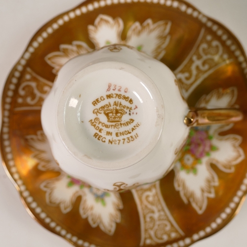 564 - Royal Albert 'Royalty' part coffee set to include coffee pot, sugar bowl, cream jug, six coffee cups... 