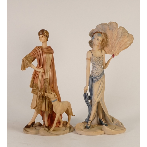 190 - Coalport Roaring Twenties Lady Figurines to include:- 'Sadie, Phoebe. Tallest:-30cm(2)
