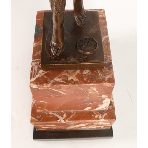 392 - A good bronze Art Deco reproduction figure of a Egyptian dancer 