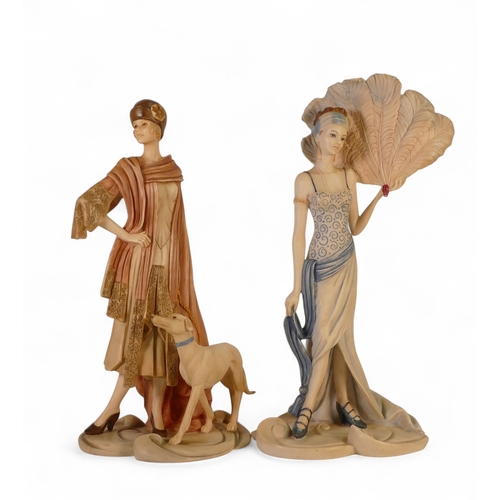 190 - Coalport Roaring Twenties Lady Figurines to include:- 'Sadie, Phoebe. Tallest:-30cm(2)