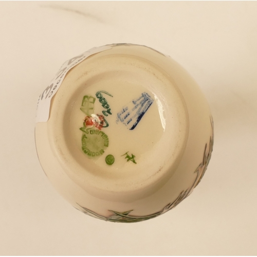 334 - Moorcroft Vase 'Froggies Fly' on cream ground designed by Kerry Goodwin(seconds) together with a fra... 