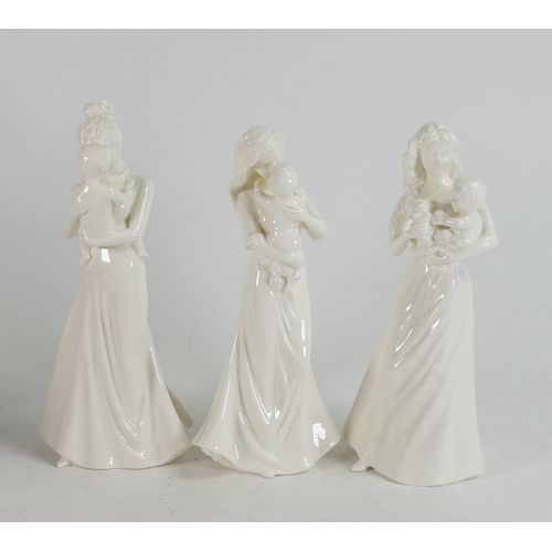 449 - Three Royal Worcester Limited Edition Figures by Maureen Halson - First Love, First Kiss & First Ted... 