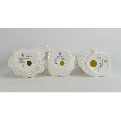 449 - Three Royal Worcester Limited Edition Figures by Maureen Halson - First Love, First Kiss & First Ted... 