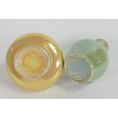 465 - Two William Moorcroft Yellow & Green Lustre Vases c.1930.